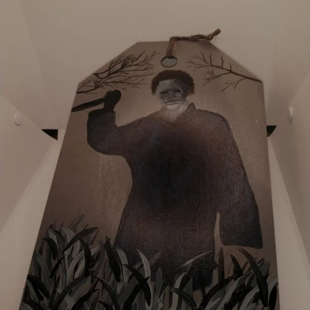 Hand Crafted Michael Myers Art Painting On Wood 13x8